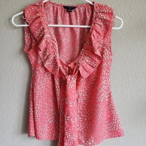 Banana Republic coral animal print top PXS